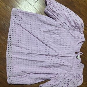A New Day Lavender Eyelet Blouse